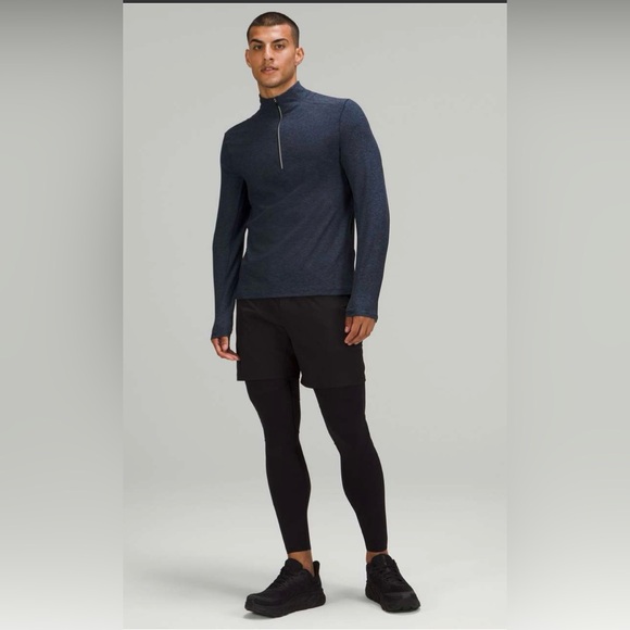 New Lululemon Surge Warm reflective men’s top size M heathered true navy/black - Picture 10 of 12